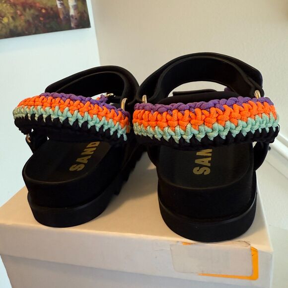 Sandro Olimpia Sandals Platform Flatform Colorful Straps - Picture 3 of 9